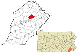 Location in Chester County and the state of Pennsylvania.