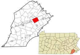 Location in Chester County and the state of Pennsylvania.