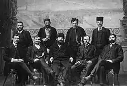 Group photo of some of the Serbian voivodes, 1908. Krsta standing third.