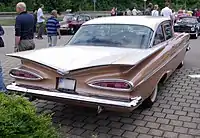 The special rear design of a 1959 Bel Air, here a 2-door Sedan