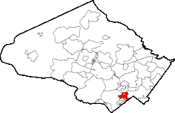 Location of Chevy Chase in Montgomery County