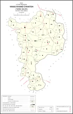 Map showing Lakhapur (#398) in Chhatoh CD block