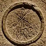 Chi-Rho on a 4th-century altar, Khirbet Um El’Amad, Algeria.