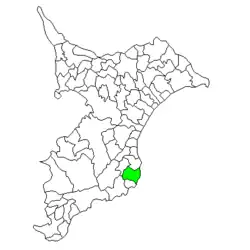 Location of Ōhara in Chiba Prefecture
