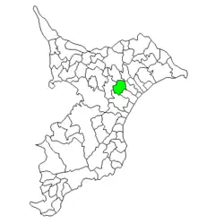 Location of Sanbu in Chiba Prefecture