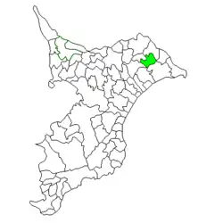 Location of Yamada in Chiba Prefecture