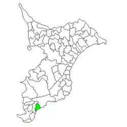 Location of Wada in Chiba Prefecture