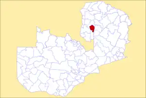 District location in Zambia