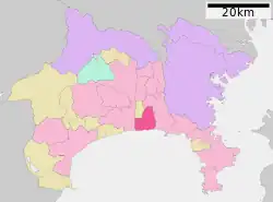 Location of Chigasaki in Kanagawa Prefecture