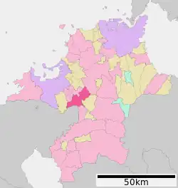Location of Chikushino in Fukuoka Prefecture