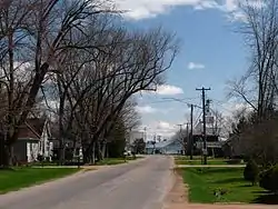 Facing east on Chili Road toward downtown