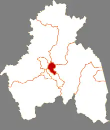 Location of Yangming District in Mudanjiang