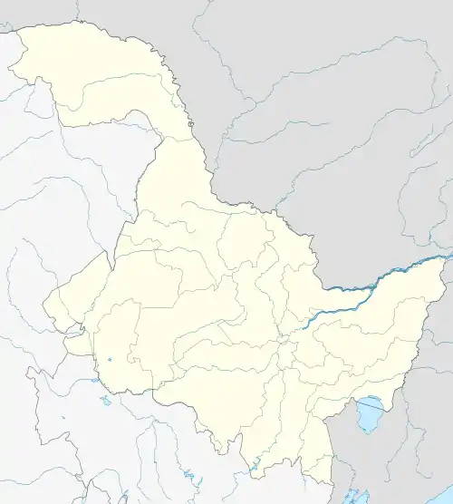 Map showing the location of Zhalong Nature Preserve