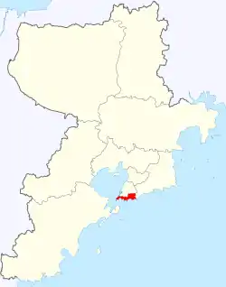 Location of Shinan within Qingdao