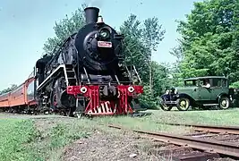 Valley Railroad 3025 operating as Knox and Kane No. 58 in July 1990