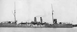 The Chinese cruiser Chao Ho, of the Republic of China Navy.