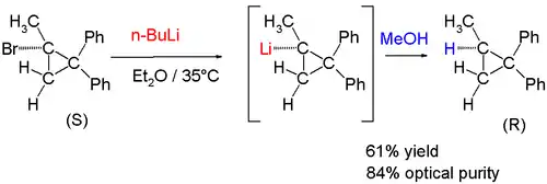 Optical stability of 1-methyl-2,2-diphenylcyclopropyllithium