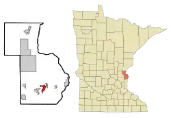 Location of the city of Lindströmwithin Chisago County, Minnesota