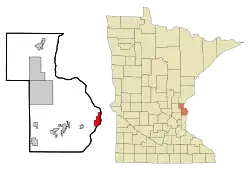 Location of the city of Taylors Fallswithin Chisago County, Minnesota