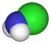 Spacefill model of chloramine