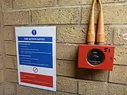 Model 1102 Manual Call Point, dating from 1980, just before removal from a secondary school in Derbyshire.