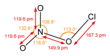 Stick model of chlorine nitrate