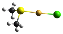 ball-and-stick model of the molecule derived from the crystal structure