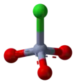 Ball-and-stick model of the chlorochromate anion