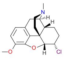 Chemical structure of chlorodihydrocodide.