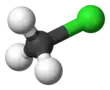 Ball and stick model of chloromethane