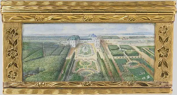 View of the château from the east (snuffbox back)