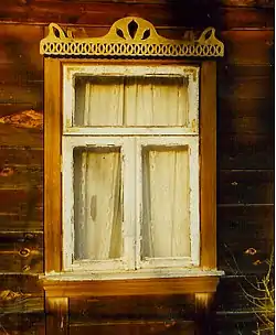 Window in a small manor house in Chojeczno-Sybilaki