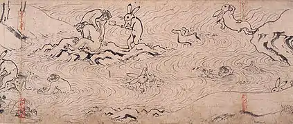 Free ink painting, Chōjū-jinbutsu-giga, 12th century
