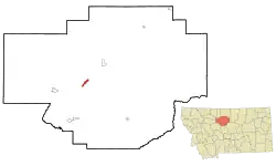 Location of Fort Benton, Montana
