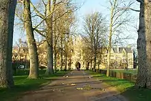 View from the south along Poplar Walk, looking across Broad Walk.