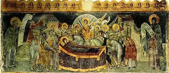Dormition fresco (1315) by Georgios Kalliergis in the Church of the Resurrection