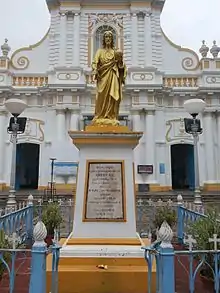 Christ the King statue installed by Bishop Colas in 1933