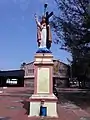 The Christ the King statue in front of the Port Kollam church (Donated by Mr. Manuel Fernandez in 1945)