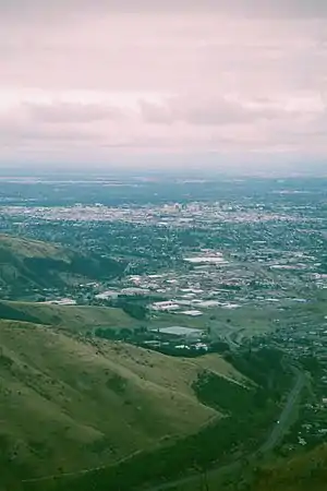 Part of the industrial area of Hillsborough as viewed from the Port Hills