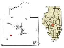 Location of Palmer in Christian County, Illinois.