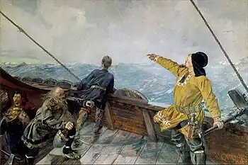 Leiv Eriksson oppdager Amerika (Leiv Eirikson discovering America, 1893)