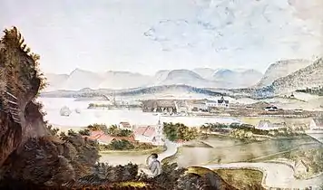 1814: Christiania seen from Ekeberg,by M. K. Tholstrup