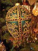 Egg shaped glass ornament