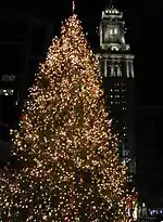 Christmas tree near Boston's Quincy Market.