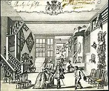 A trade card for a furniture retailer and upholsterer, 1730-1742, V & A Museum