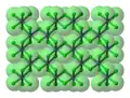 Space-filling model of cubic close packing of chloride ions in the crystal structure of CrCl3