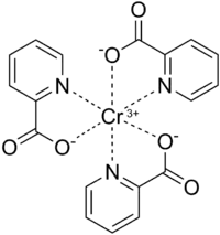Skeletal formula of chromium(III) picolinate