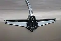 V8 badge as fitted to VC Valiant V8 sedan boot lids