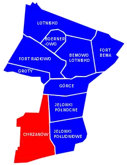 Location of Chrzanów i within the district of Bemowo.