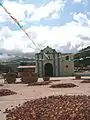 Plaza de Secado. The Church yard where the cocoa beans are sun dried